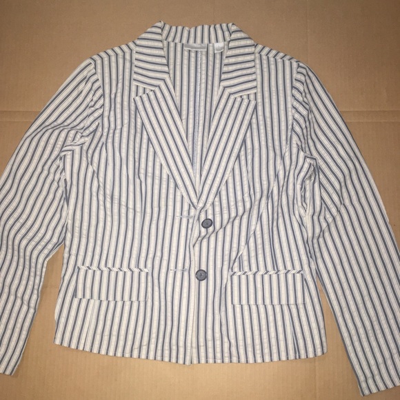 Halogen Jackets & Blazers - Halogen blue and white striped blazer
